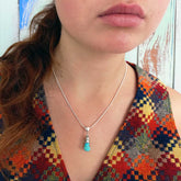 Turquoise drop sterling silver pendant